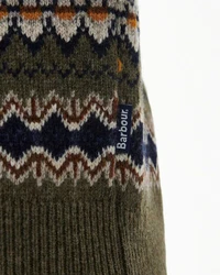 Barbour Strickpullover Rundhalspullover Case Fair Isle Mischfarben/Braun/Dunkelgrün/Creme/Gelb/Grün/Khaki