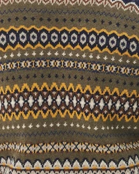 Barbour Strickpullover Rundhalspullover Case Fair Isle Mischfarben/Braun/Dunkelgrün/Creme/Gelb/Grün/Khaki