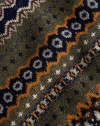 Barbour Strickpullover Rundhalspullover Case Fair Isle Mischfarben/Braun/Dunkelgrün/Creme/Gelb/Grün/Khaki