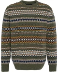 Barbour Strickpullover Rundhalspullover Case Fair Isle Mischfarben/Braun/Dunkelgrün/Creme/Gelb/Grün/Khaki