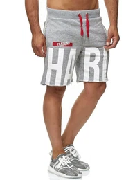 Sweatshorts Red Bridge Herren Short Kurze Hose Sweatpant Jogginghose farbiger Tunnelzug, elastischer Bund, fransige Beinenden