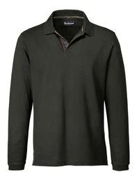 Barbour Langarm-Poloshirt Sports Dunkelgrün/Khaki