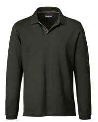 Barbour Langarm-Poloshirt Sports Dunkelgrün/Khaki