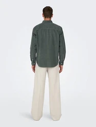 ONLY & SONS Blusenshirt ONSALP RLX 2PKT WASHD CORD LS SHIRT dunkelgrau
