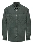 ONLY & SONS Blusenshirt ONSALP RLX 2PKT WASHD CORD LS SHIRT dunkelgrau