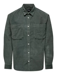 ONLY & SONS Blusenshirt ONSALP RLX 2PKT WASHD CORD LS SHIRT dunkelgrau