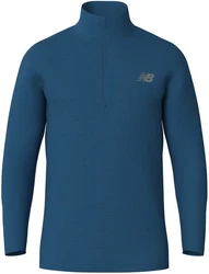 New Balance Laufshirt Space Dye 1/4 Zip Blau meliert