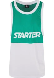 Starter Black Label Split Mesh Tank Top Dunkelgrün/Blau/Grün/Weiß