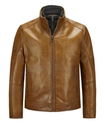 Milestone Lederjacke MSBender Braun/Beige