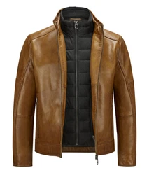 Milestone Lederjacke MSBender Braun/Beige