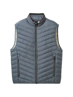 TOM TAILOR Steppweste Grau/Hellblau/Dunkelblau/Blau