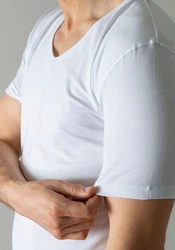 BALDESSARINI T-Shirt Unterhemd V-Ausschnitt (2er Pack) Weiß/Creme/Grau/Dunkelblau