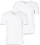 BALDESSARINI T-Shirt Unterhemd V-Ausschnitt (2er Pack) Weiß/Creme/Grau/Dunkelblau
