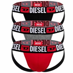 Diesel Herren Jockstrap 3 Pack UMBR-JOCKYTRHEEPACK Schwarz/Grau/Rot