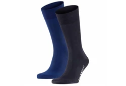 FALKE Kurzsocken Herren Socken Businessstrumpf Cool 24/7 Dunkelblau/Blau