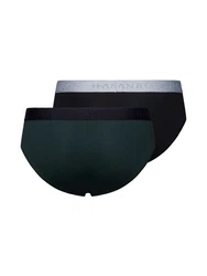Hanro Slip Cotton Essentials Dunkelgrün/Schwarz