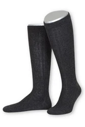 Lusana Trachtensocken Trachten Kniestrümpfe L4910 anthrazit/jägeroliv/trachtenbraun (L4910)