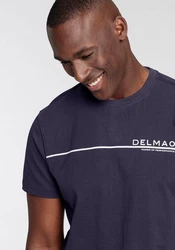 DELMAO T-Shirt Kurzarm Dunkelblau/Hellblau/Braun/Schwarz
