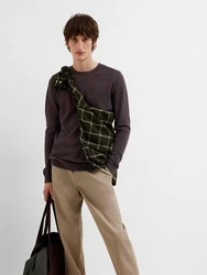 SELECTED HOMME Rundhalspullover Berg schoko