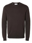 SELECTED HOMME Rundhalspullover Berg schoko