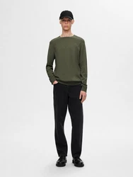 SELECTED HOMME Rundhalspullover Berg Dunkelgrün/Grün
