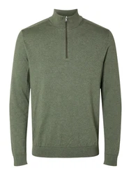 SELECTED HOMME Rundhalspullover Berg oliv