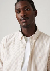 LEVI'S Hemd 'Authentic' BUTTON DOWN Beige/Weiß/Khaki