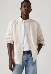 LEVI'S Hemd 'Authentic' BUTTON DOWN Beige/Weiß/Khaki