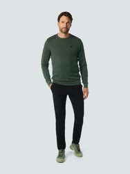 NO EXCESS Strickpullover Crewneck braun/dunkelgrn