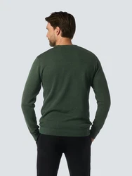 NO EXCESS Strickpullover Crewneck braun/dunkelgrn