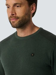NO EXCESS Strickpullover Crewneck braun/dunkelgrn