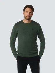 NO EXCESS Strickpullover Crewneck braun/dunkelgrn