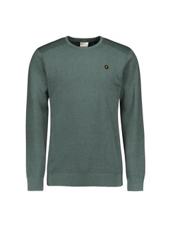 NO EXCESS Strickpullover Crewneck braun/dunkelgrn
