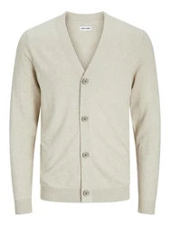 JACK & JONES Strickjacke 'JJEEmil' Khaki/Beige