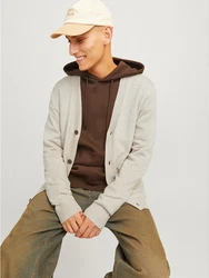 JACK & JONES Strickjacke 'JJEEmil' Khaki/Beige