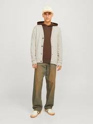 JACK & JONES Strickjacke 'JJEEmil' Khaki/Beige