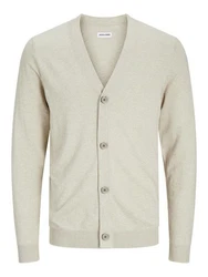 JACK & JONES Strickjacke 'JJEEmil' Khaki/Beige