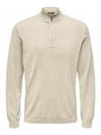 ONLY & SONS Strickpullover Wyler ONSWYLER LIFE REG 14 HALF ZIP KNIT NOOS Khaki/Beige/Braun