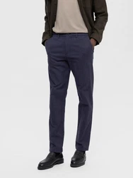 SELECTED HOMME Chinohose SLH175-SLIM MILES BRUSHED PANTS Hellblau/Dunkelblau/Blau