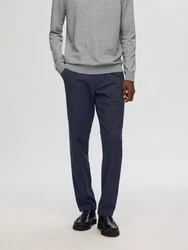 SELECTED HOMME Chinohose SLH175-SLIM MILES BRUSHED PANTS Hellblau/Dunkelblau/Blau