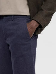 SELECTED HOMME Chinohose SLH175-SLIM MILES BRUSHED PANTS Hellblau/Dunkelblau/Blau