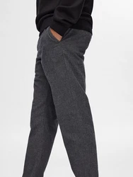 SELECTED HOMME Chinohose SLH175-SLIM MILES BRUSHED PANTS Dunkelgrau/Hellgrau/Grau/Dunkelblau