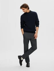 SELECTED HOMME Chinohose SLH175-SLIM MILES BRUSHED PANTS Dunkelgrau/Hellgrau/Grau/Dunkelblau
