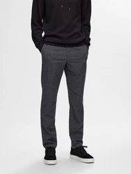 SELECTED HOMME Chinohose SLH175-SLIM MILES BRUSHED PANTS Dunkelgrau/Hellgrau/Grau/Dunkelblau