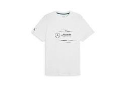 PUMA T-Shirt Mercedes-AMG Petronas F1 Logo Herren Weiß/Schwarz