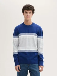 TOM TAILOR Denim Strickpullover mit Blockstreifen 