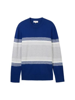 TOM TAILOR Denim Strickpullover mit Blockstreifen 