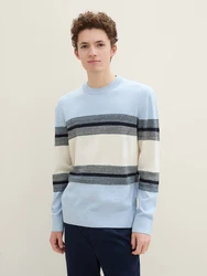 TOM TAILOR Denim Strickpullover mit Blockstreifen 