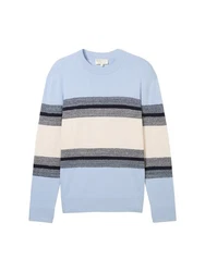 TOM TAILOR Denim Strickpullover mit Blockstreifen 