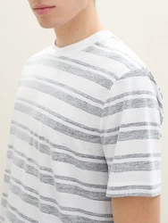 TOM TAILOR Denim T-Shirt rauchblau/weiß
